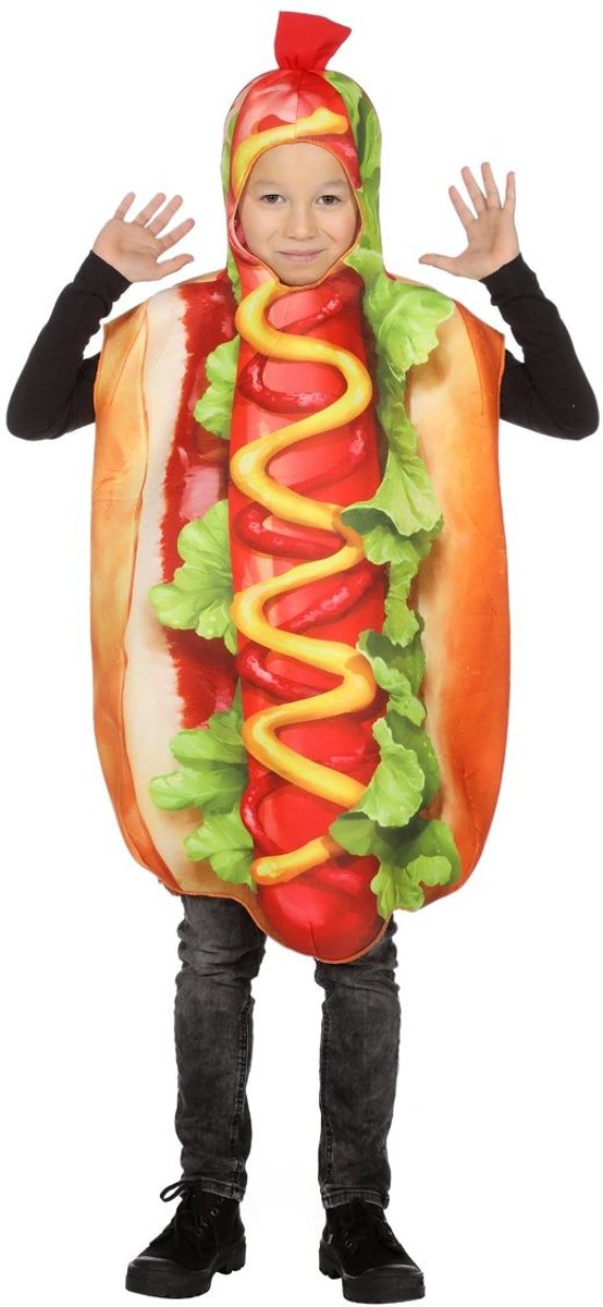 Eten & Drinken Kostuum | Hotdog Met Extra Veel Mosterd Kostuum | One Size | Carnaval kostuum | Verkleedkleding